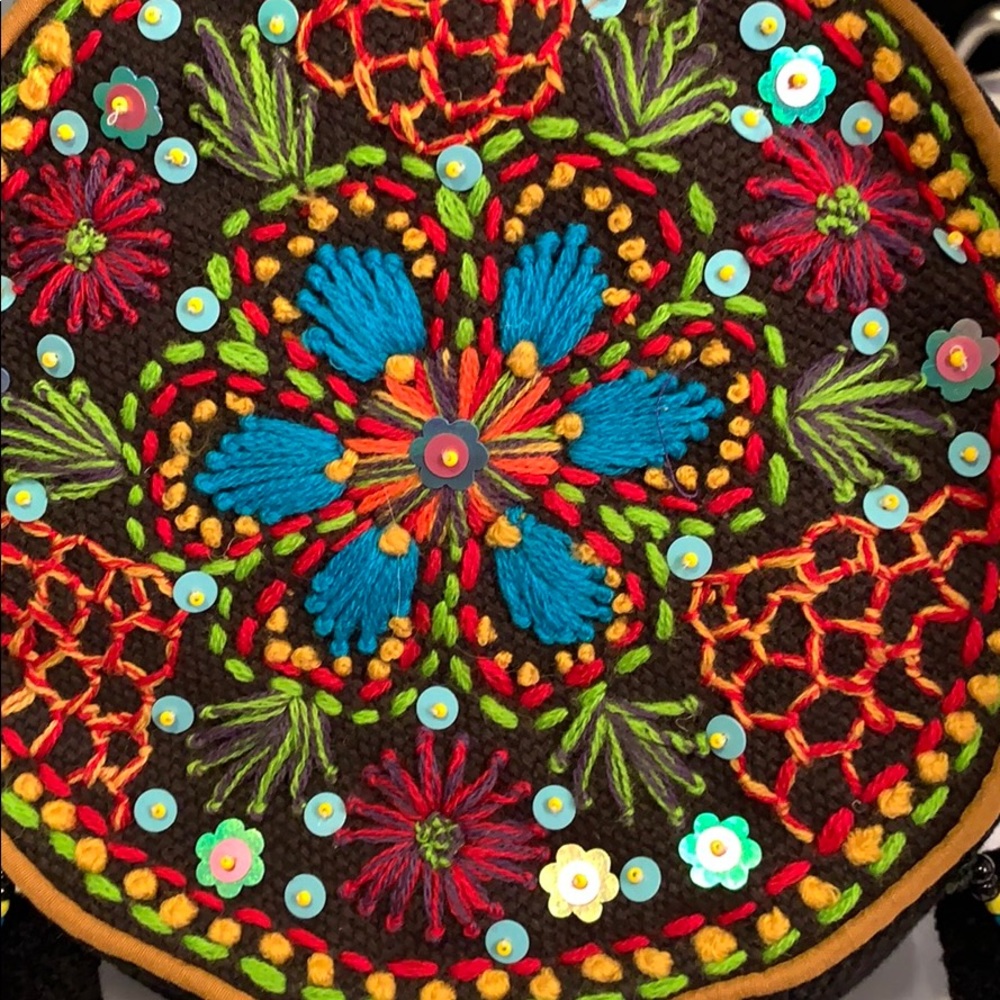 LAST 1 🔥 Embroidered Tambourine Crossbody Bag - Picture 7 of 10